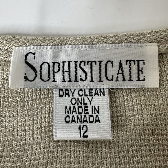 Vtg Sophisticate Cropped Cardigan Sz 11/12 Neutral Flax Canada Minimalist 90s - Picture 5 of 15